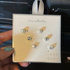 A New Day Silver Earrings Set Elegant Jewelry
